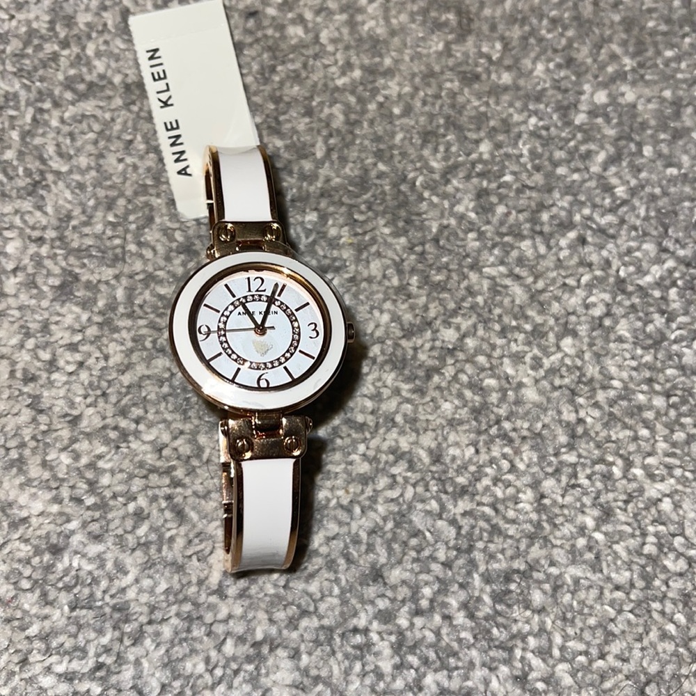 Anne Klein White and gold watch